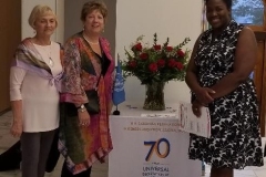 L-R: Doris Hall and Sheila Crook, CCEW Representative; Stephanie Dei - UNWomen WeEmpower National Coordinator - Canada
